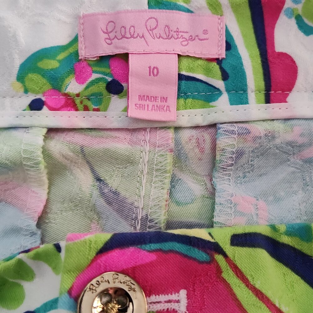 Lilly Pulitzer Multicolor Paisley Print Stretch Pants - Picture 3 of 5